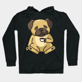 A Pug Drinking Coffee Hoodie